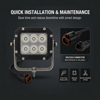 Lampe de travail LED 60W 6000LM avec puce OSRAM - 50000 heures de durée de vie, étanche IP69K pour l'exploitation minière, la construction, le tout-terrain