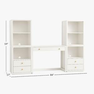 <span class=keywords><strong>Escritorio</strong></span> de Madera Blanco con Estantería, Super Set para Estudio y Computadora, MOQ 100, Directo de Fábrica - Product Image 5