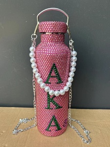 Borraccia da 25oz con strass e manico in perle per la confraternita greca Sigma Gamma Rho, modello Alpha Bling - Product Image 3