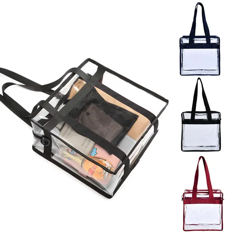 Amazon and Ebay Hot Selling Large transparent pvc bag Handbag Pockets Stadium