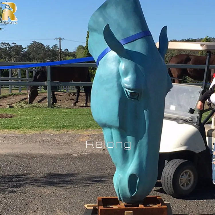 Giant Horse Bust Park Animal Sculpture with Bronze Horse Head Statue for Sale