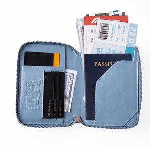 Portefeuille de voyage à fermeture éclair grande capacité avec logo personnalisé, organiseur de documents, passeport, carte d'embarquement, cartes de crédit, pochette à monnaie - Product Image 4