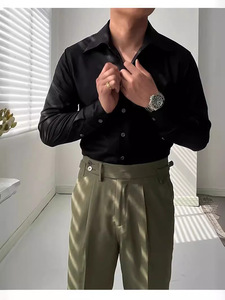 Camisa <span class=keywords><strong>de</strong></span> <span class=keywords><strong>Vestir</strong></span> Personalizada para Hombre, Estilo <span class=keywords><strong>Italiano</strong></span>, <span class=keywords><strong>Cuello</strong></span> Entero, Informal <span class=keywords><strong>de</strong></span> Negocios, Formal, Sin Plancha, <span class=keywords><strong>de</strong></span> Fibra <span class=keywords><strong>de</strong></span> Bambú - Product Image 3