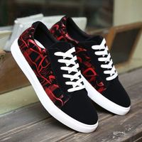 Chaussures de course en maille imprimée pour hommes, respirantes, souples, légères, à lacets, baskets décontractées, semelle en caoutchouc antidérapante pour la marche quotidienne