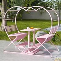 C-353 en forme de coeur Table chaise ensemble extérieur amour balançoire pour cours pittoresques taches célébrité Attraction décor mariages décor à la maison
