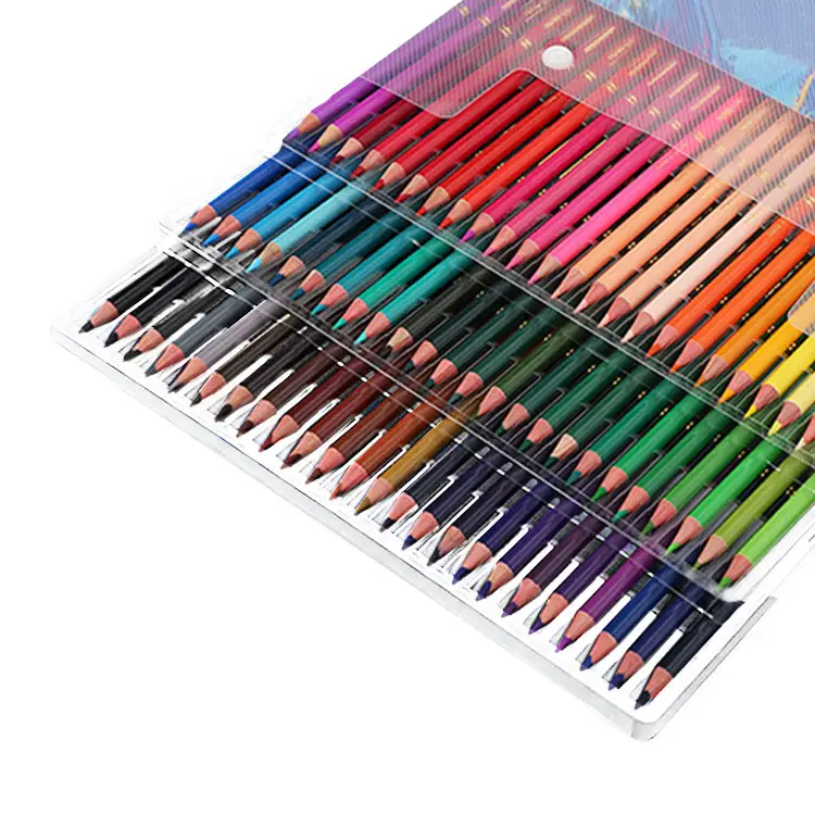 Di alta qualità 72 matite di colore in legno personalizzato 100 colore di legno astuccio Set per artista