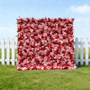 Muro de flores artificial enrollable de 8 pies x 8 pies de montaje rápido para decoración de fondo de bodas, fiestas y eventos - Product Image 2