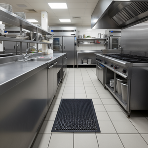 Tapis en caoutchouc anti-fatigue industriel 150x90cm, antidérapant, pour cuisine, restaurant, hôtel, service, pose au sol, finition mate - Product Image 2