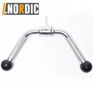 Barbell Deluxe Draaiende Bar, Multi-Exerciser Kabel Bevestiging Bar, massief Staal Triceps Druk Bar Met Rubber End Cap Bal