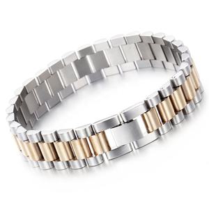 <span class=keywords><strong>Montre</strong></span> Bracelet à Bande Présidentielle 10mm Inspirée par le Design, Plaqué Or Tendance en Acier Inoxydable, Zircon Inspiré pour Hommes - Product Image 3