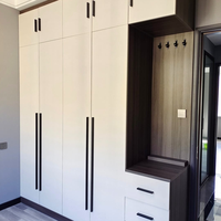 Armoire minimaliste avec tiroirs en MDF blanc, style contemporain, noyer rustique, chêne rustique, pour chambre d'hôtel