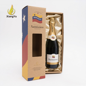 Caja de Regalo para Vino Personalizada, Ecológica, Reciclable, con Forro de Satén, Plegable, de Cartón Premium para una Sola Botella, Empaque para Alcohol al por Mayor - Product Image 1
