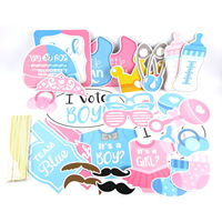 Accessoires photo réutilisables les plus vendus pour révélation du sexe (fille ou garçon) pour fête prénatale et décoration de fête du Nouvel An