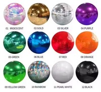 Boule miroir gonflable en PVC de qualité commerciale, dorée métallique, brillante, pour la décoration d'événements en plein air