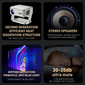 Salange 2024 gran oferta P90 Android <span class=keywords><strong>WIFI</strong></span> BT Full HD 1080P Mini proyector con soporte ajustable portátil Smart Home Video Beamer - Product Image 4