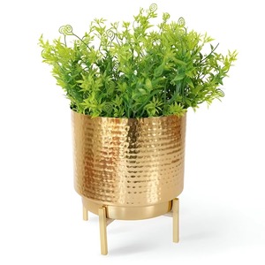 Macetero Metálico Texturizado de Alta Demanda para Mesa de Salón, Jardín, Balcón y Decoración de Interiores, Disponible a Buen Precio - Product Image 1