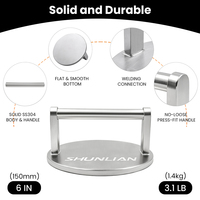 Ustensiles de cuisine en acier inoxydable 304 robuste, presse à gaz pour barbecue, presse à smash burger d'extérieur, kit de cuisson antiadhésif pour grillades