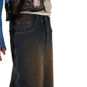 Pantalones Cortos de Mezclilla Personalizados Estilo Vintage, Lavado Oscuro, para Hombre, Holgados, Estilo Urbano, Jorts - Product Image 5