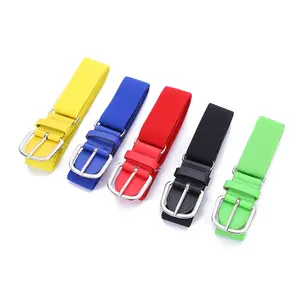 RW Moda Pu Leather End Adolescentes Elastic Surcingle Belt Qualidade Metal Buckle Crianças Stretch Cinto Para Beisebol Softball Esportes