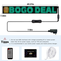 Écran LED de pare-brise de voiture 5v panneau matriciel LED écran électronique décoratif bricolage pour voiture camion voyant Led 69.37x7.56 pouces