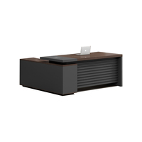 Bureau de directeur moderne Table de patron en forme de L Mobilier de bureau en bois mélaminé Bureau de direction pour le bureau