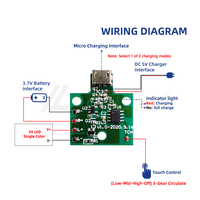 Carte de contrôle tactile de charge de lumière LED DC 5V 2A Support de gradation en continu Interface Micro-USB Petit module de contrôleur de lampe de nuit