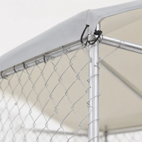 Grande tente-chenil extérieur pour chien avec clôture, aire de jeu pour chien avec toit imperméable, enclos pour animaux de compagnie en TNT pour jardin