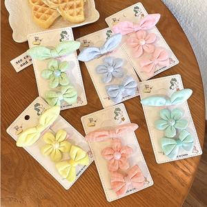 Jepit rambut bunga grosir ikatan simpul anak perempuan cantik 3 buah Set penjepit anak-anak - Product Image 2