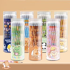 Set di Matite Cartoon Carine per Studenti delle Scuole Elementari, Matite per Schizzi e Disegni Senza Piombo HB con Gomma, 48 Pezzi Resistenti alla Rottura - Product Image 1