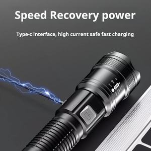 Lampe torche LED rechargeable étanche WOSEN 1000 Lumens, zoom tactique, batterie externe, alliage d'aluminium, Ra90, intensité réglable - Product Image 6