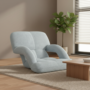 Canapé paresseux pliable Tatami, siège de sol, fauteuil flottant <span class=keywords><strong>sans</strong></span> pieds pour fenêtre, petit <span class=keywords><strong>lit</strong></span> de dortoir, chaise avec dossier et accoudoirs en flanelle pelucheuse - Product Image 2