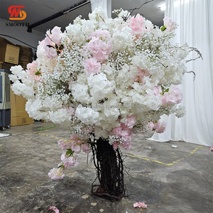 Arbre de cerisier artificiel à fleurs roses, nouveau design, lisse, pour décoration de table d'intérieur - Product Image 1