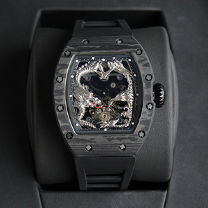 Montres mécaniques RM57-01 de luxe, boîtier en or 18 carats, dragon et phénix, tourbillon, cadran squeletté, remontage manuel, montre de sport pour homme, nouvelle - Product Image 1
