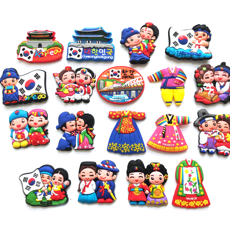Magnete Frigorifero 3D Hanbok Coreano: Souvenir Turistico Artigianale In Resina, Decorazione Casa Cucina, Regalo Dalla Cina