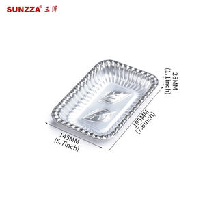 Plats d'emballage pour viande fraîche en plastique brillant doré/argenté Sunzza Premium, barquettes jetables pour fruits de <span class=keywords><strong>mer</strong></span> avec couvercles transparents - Product Image 3