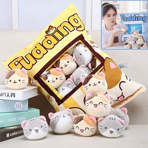 Meilleures ventes : Adorables petits coussins en peluche douce, cadeau, avec rembourrage amovible, motif dessin animé, huit adorables petits coussins chat - Product Image 6