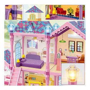 Muebles de Plástico para Casa de Muñecas con Mini Lámpara, Puerta, Ventanas, Asientos de Iglesia y Piezas Decorativas - Product Image 3