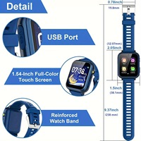 Reloj Inteligente para Niños S16 con Varios Juegos Educativos, Pantalla de 1.54 Pulgadas, Podómetro