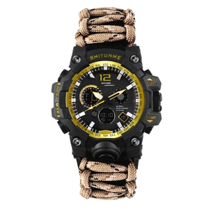 Bracelet de montre de survie en plein air Wilderness Survival avec boussole Flint Fire Starter Paracord - Product Image 3
