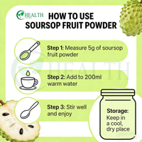 Fabrieksgroothandel Graviola Fruitpoeder Non-GMO, zonder toevoegingen, natuurlijk zuurzakfruitpoeder, aangepaste verpakking & specificaties