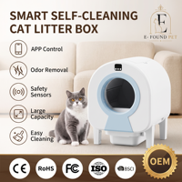 Bac à litière pour chat autonettoyant, fermé, intelligent, avec bac à déchets de 10L, contrôle par application, WiFi, contrôle des odeurs, anti-pincement, pour plusieurs chats, vente en gros