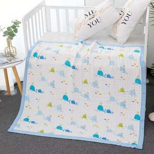 New Fashion Customizable Cute Printed 4 Layer Soft 100% Organic Cotton Fabric Muslin Infant Baby Swaddle Wrap <b>Blanket</b> - Product Image 4