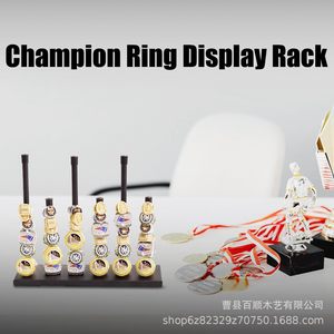 Wooden Champion Ring Display Stand 6 Tier Stackable Sports Ring <b>Shelf</b> <b>Desktop</b> Storage Rack for Tournament Jewelry - Product Image 3