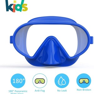 หน้ากากดำน้ำสำหรับเด็ก หน้ากากดำน้ำแบบหน้าต่างเดียว กรอบซิลิโคน ป้องกันฝ้า อุปกรณ์ดำน้ำสีส้ม - Product Image 4