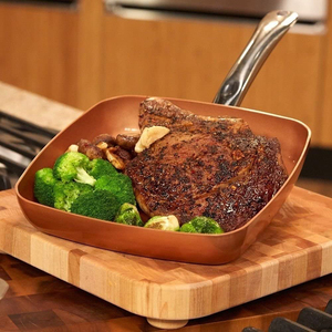 Pressed Square Aluminium <strong>Copper</strong> Ceramic Coating Nonstick <strong>Fry</strong> <strong>Pan</strong> - Product Image 5
