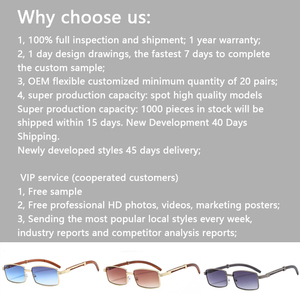 Nuovi occhiali da sole in metallo con montatura quadrata piccola in metallo con venature del legno occhiali da sole con protezione solare per uomini e donne all'avanguardia retrò transfrontalieri - Product Image 6