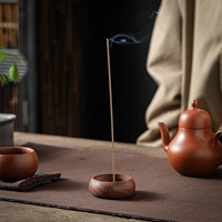 Nouveau brûleur d'encens en bois, brûleur de Bakhoor en bois avec support métallique, support pour bâtonnets d'encens en gros