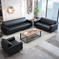 Ensemble de canapés de bureau modernes modulaires en cuir durable, grand mobilier de bureau, salon de réception