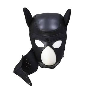 Sexy Dog BDSM Bondage Puppy Play <strong>Hoods</strong> Slave Rubber Pup Ma Sk Fetish Adult Games Couples SM Flirting Game Toys For Erotic <strong>Hoods</strong> - Product Image 3