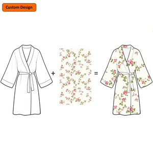 Peignoir blanc de qualité hôtelière pour adultes Chemise de nuit en tissu éponge pur coton Long printemps et automne Tissu tissé - Product Image 3